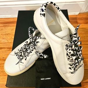 NEW Saint Laurent white leather sneakers